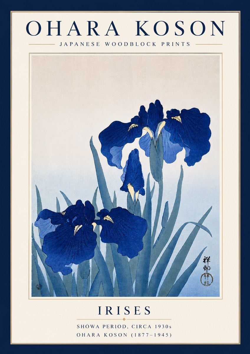 Ohara Koson Iris Es No4 - Plakát