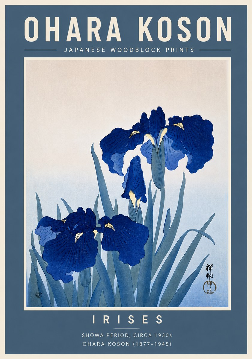 Ohara Koson Iris Es No5 - Plakát