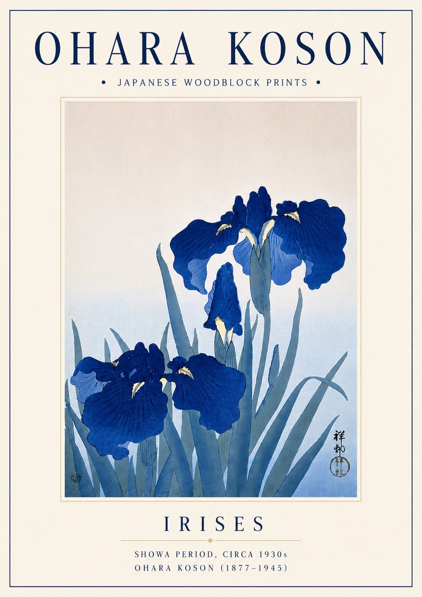 Ohara Koson Iris Es No6 - Plakát
