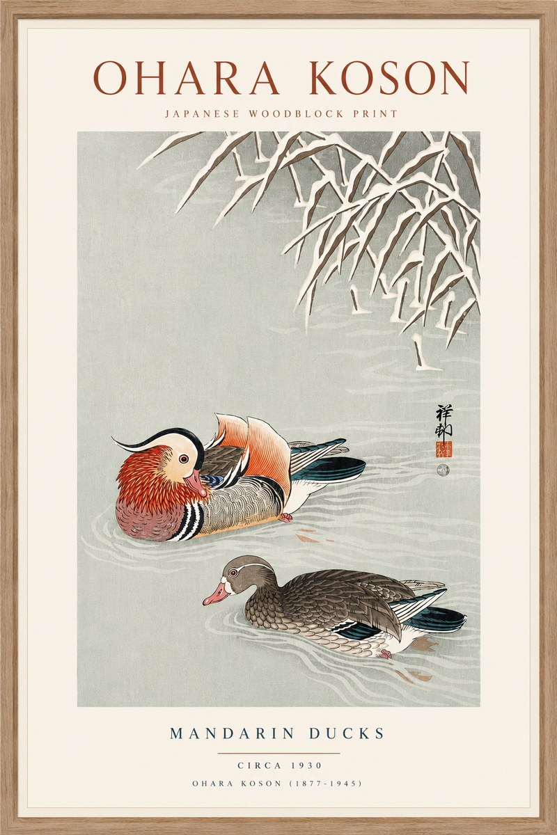Ohara Koson Mandarin Ducks No6 - Plakát