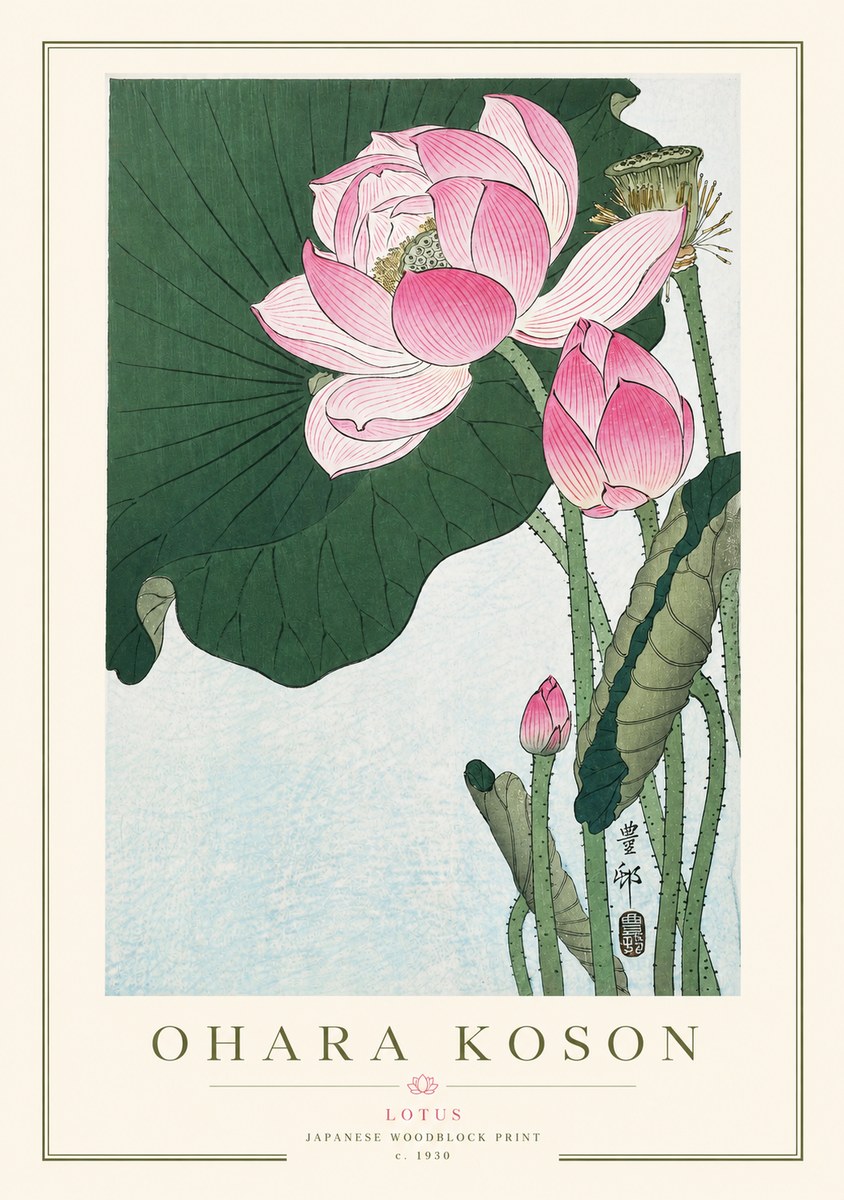 Ohara Koson Lotus II No3 - Plakát