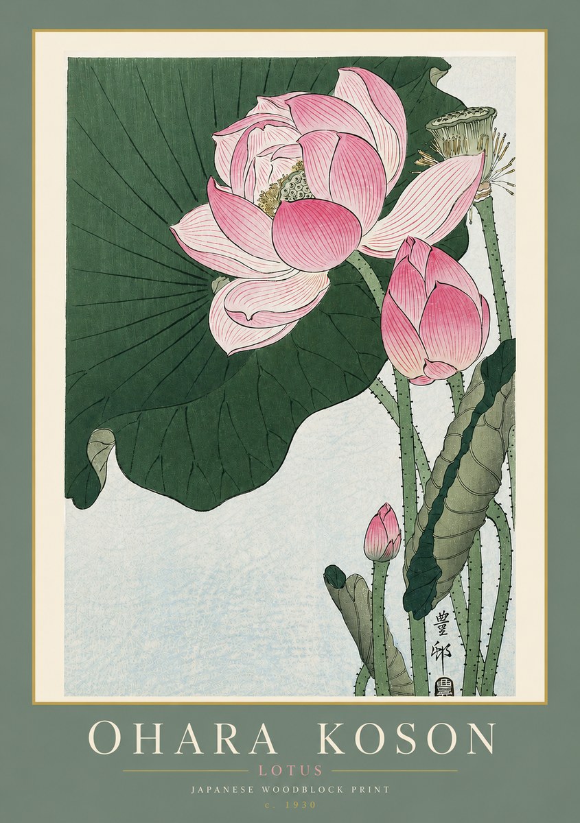 Ohara Koson Lotus II No4 - Plakát