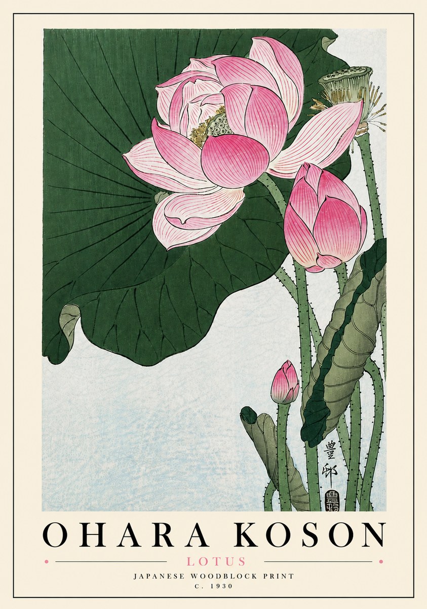 Ohara Koson Lotus II No5 - Plakát