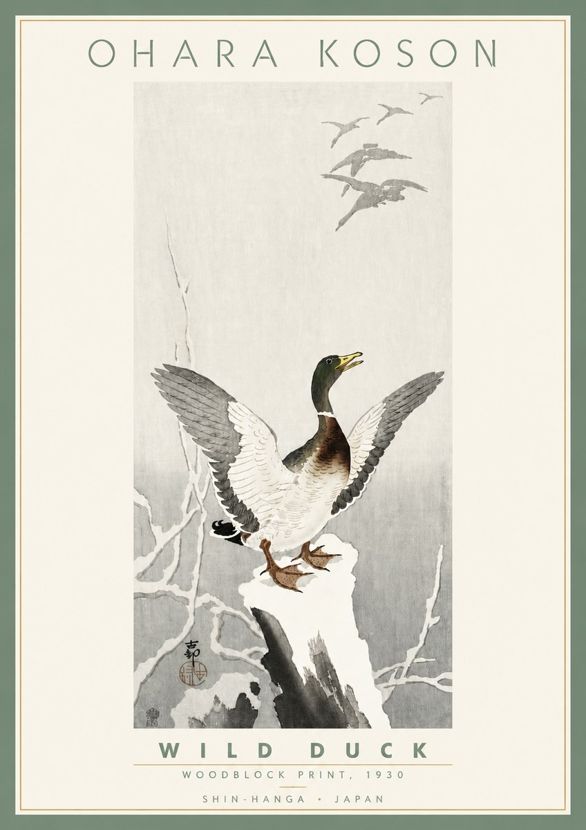 Ohara Koson Wild Duck No4 - Plakát