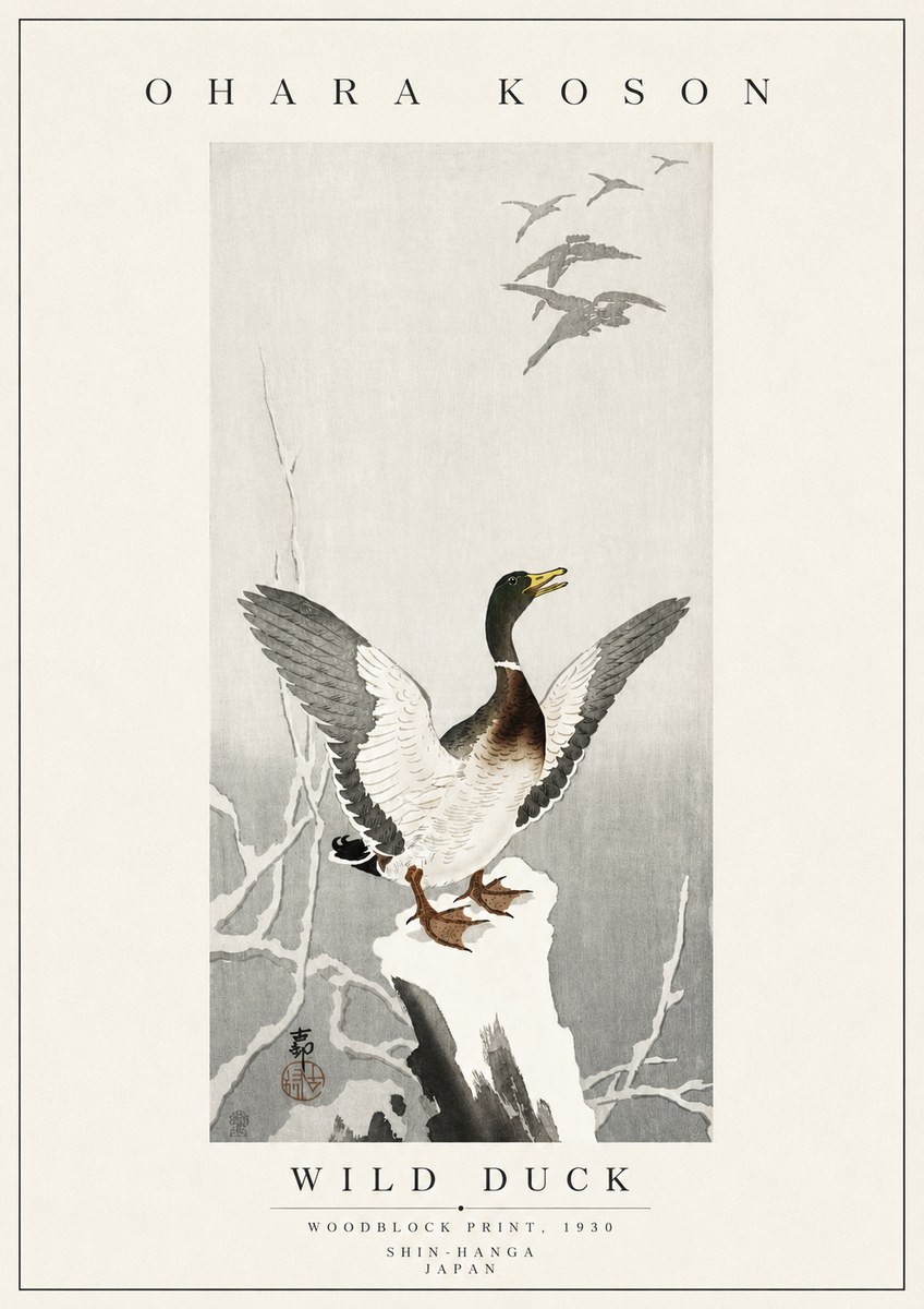 Ohara Koson Wild Duck No5 - Plakát