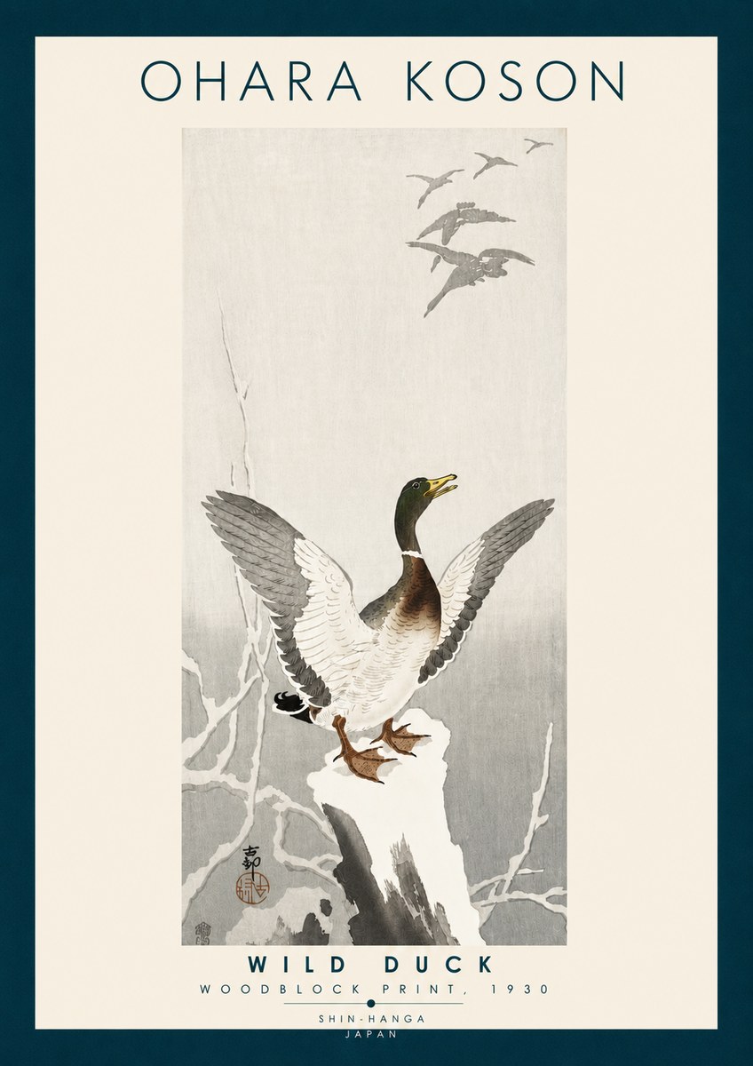 Ohara Koson Wild Duck No6 - Plakát