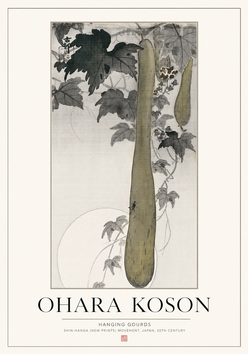 Ohara Koson Hanging Gourds No1 - Plakát