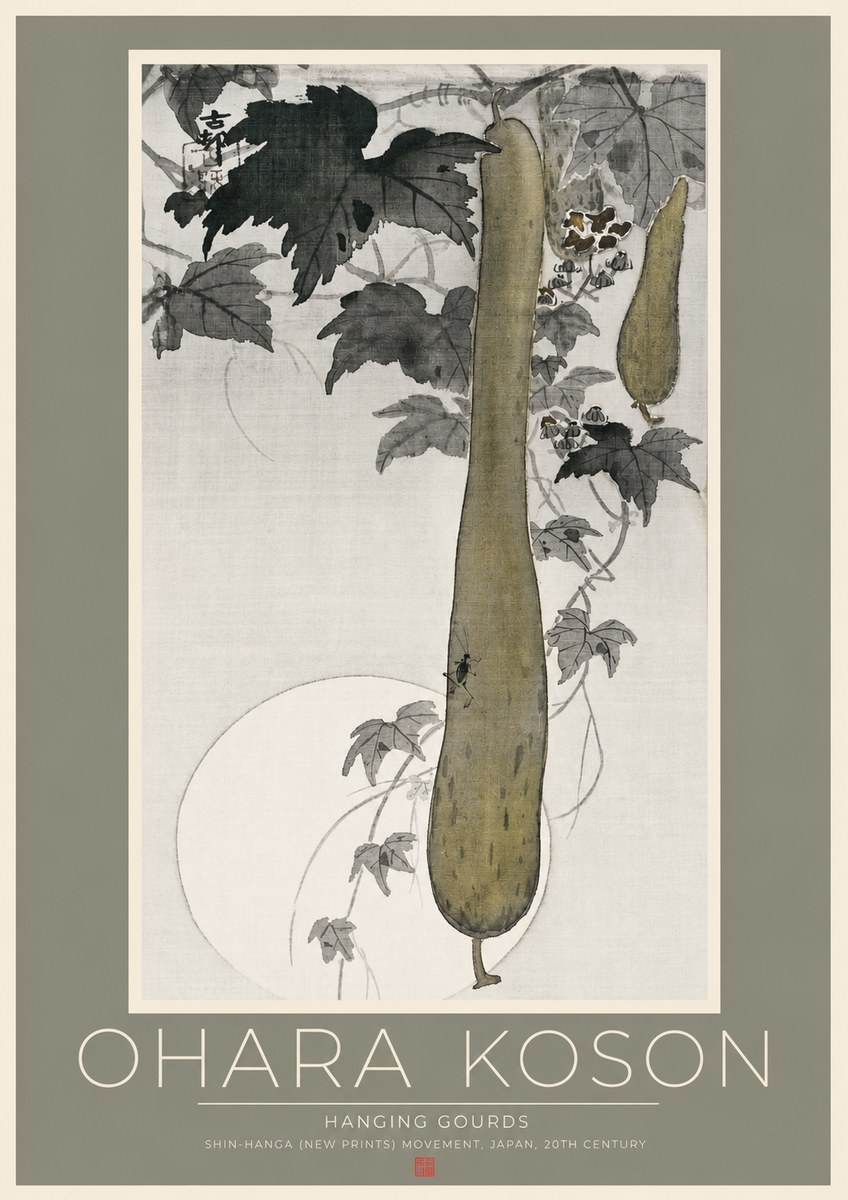 Ohara Koson Hanging Gourds No2 - Plakát