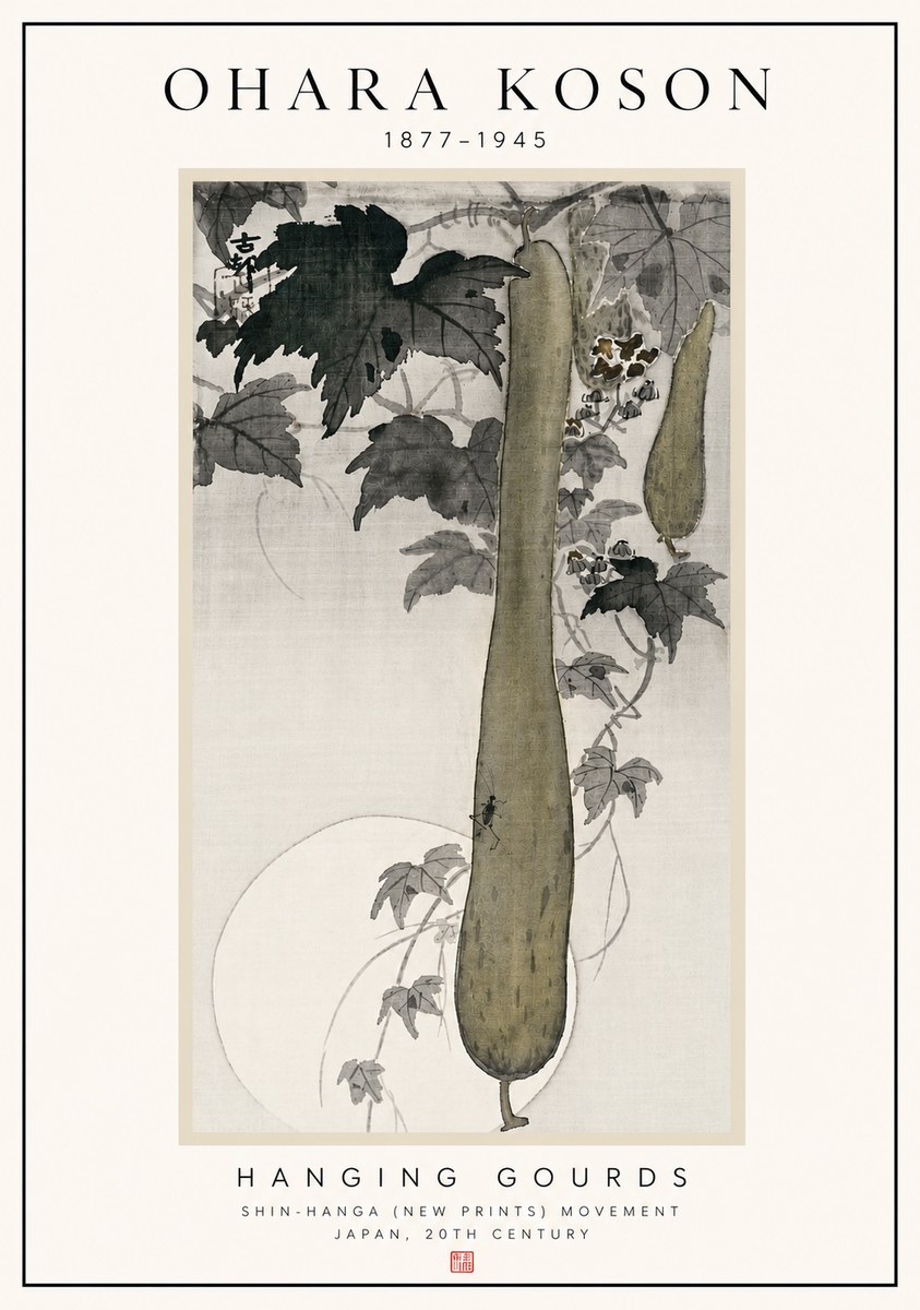 Ohara Koson Hanging Gourds No5 - Plakát
