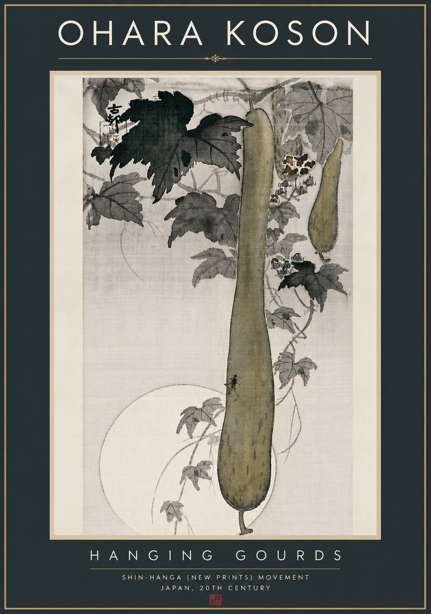 Ohara Koson Hanging Gourds No6 - Plakát