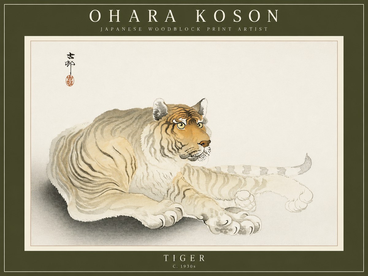 Ohara Koson Tiger No2 - Plakát
