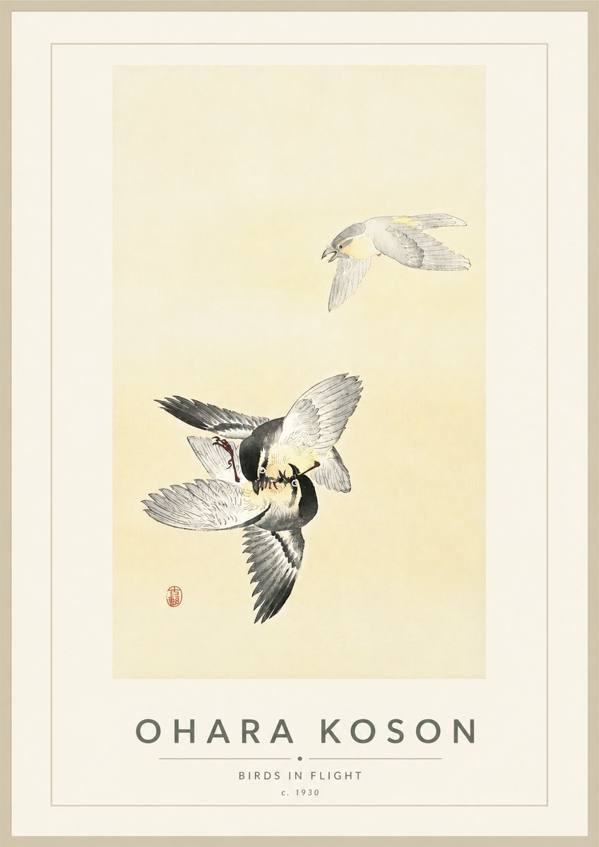 Ohara Koson Birds in Flight No4 - Plakát