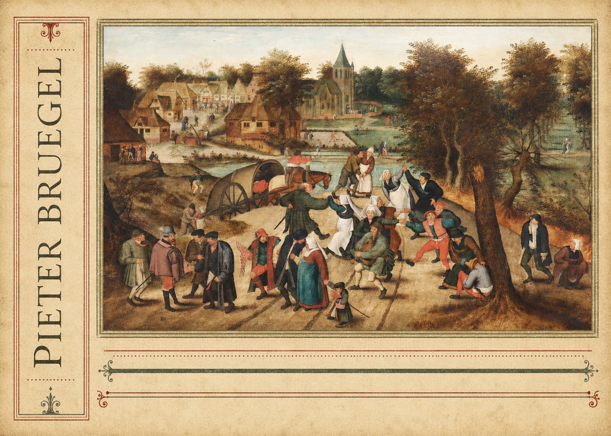 Pieter Bruegel The Peasant Dance I No2 - Plakát