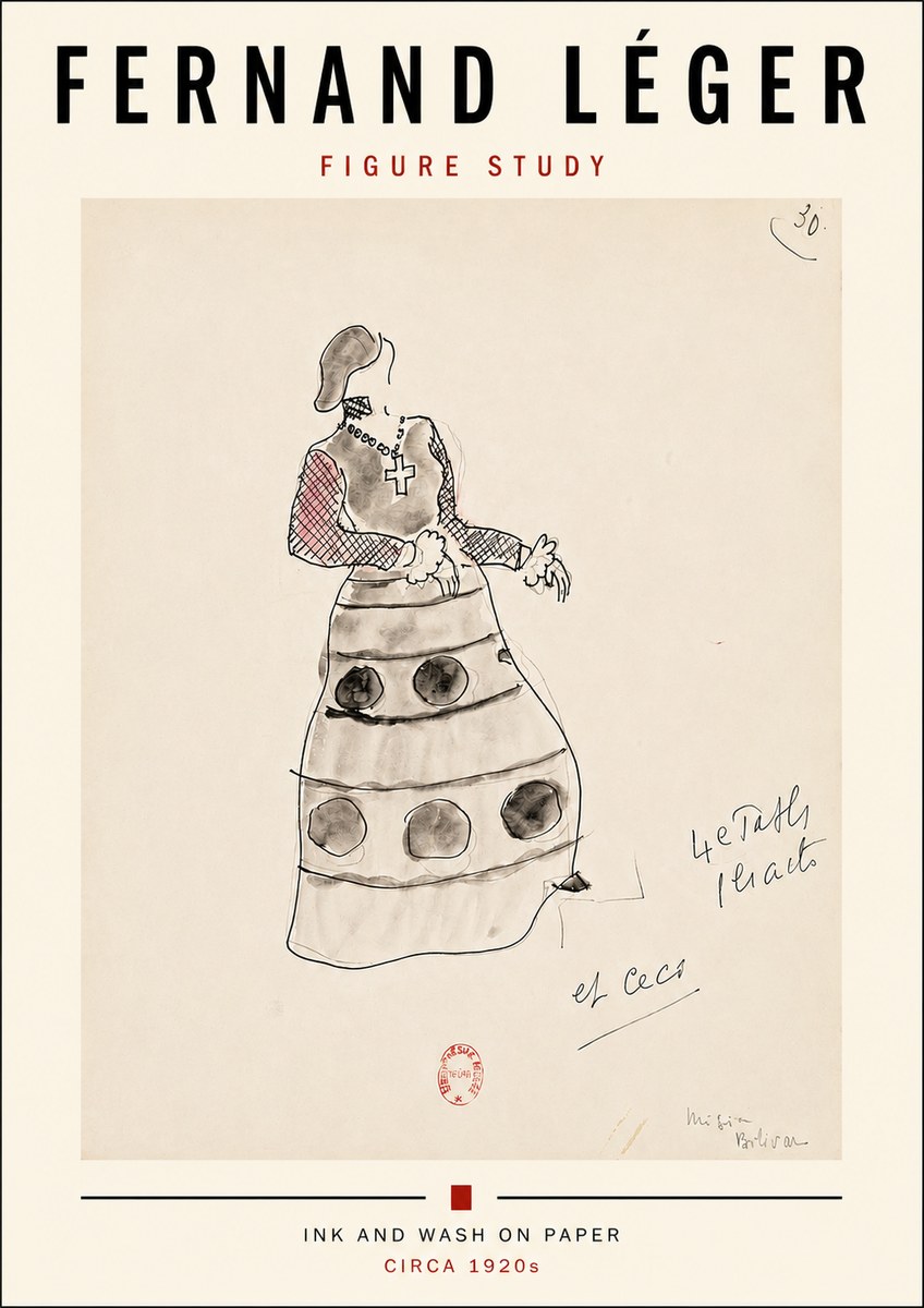 Fernand Léger Costume Design for Le Patin No4 - Plakát