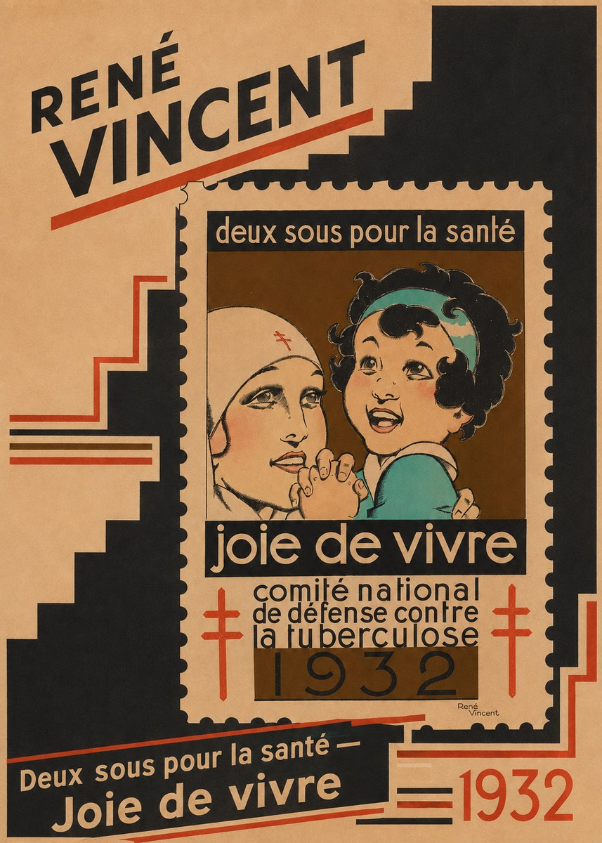 René Vincent Deux Sous Pour La Santé - Joie De Vivre No2 - Plakát