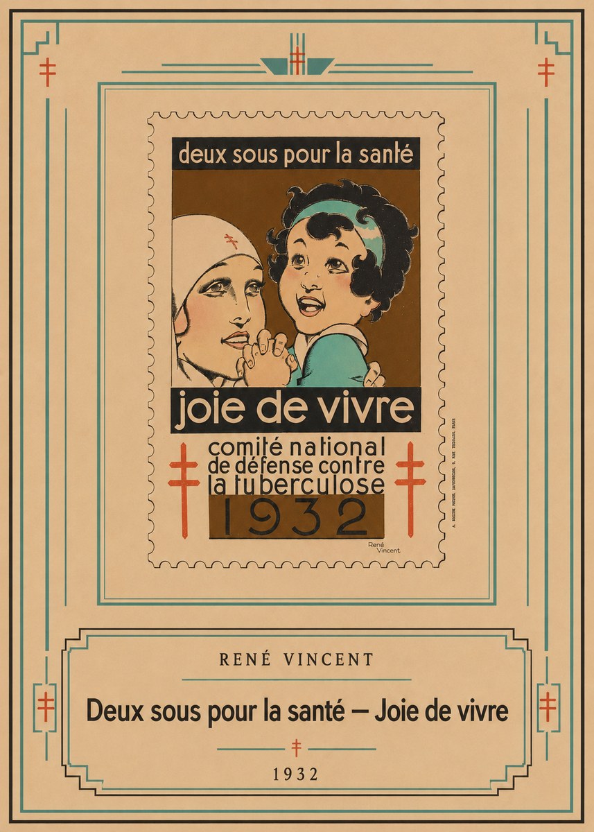 René Vincent Deux Sous Pour La Santé - Joie De Vivre No3 - Plakát