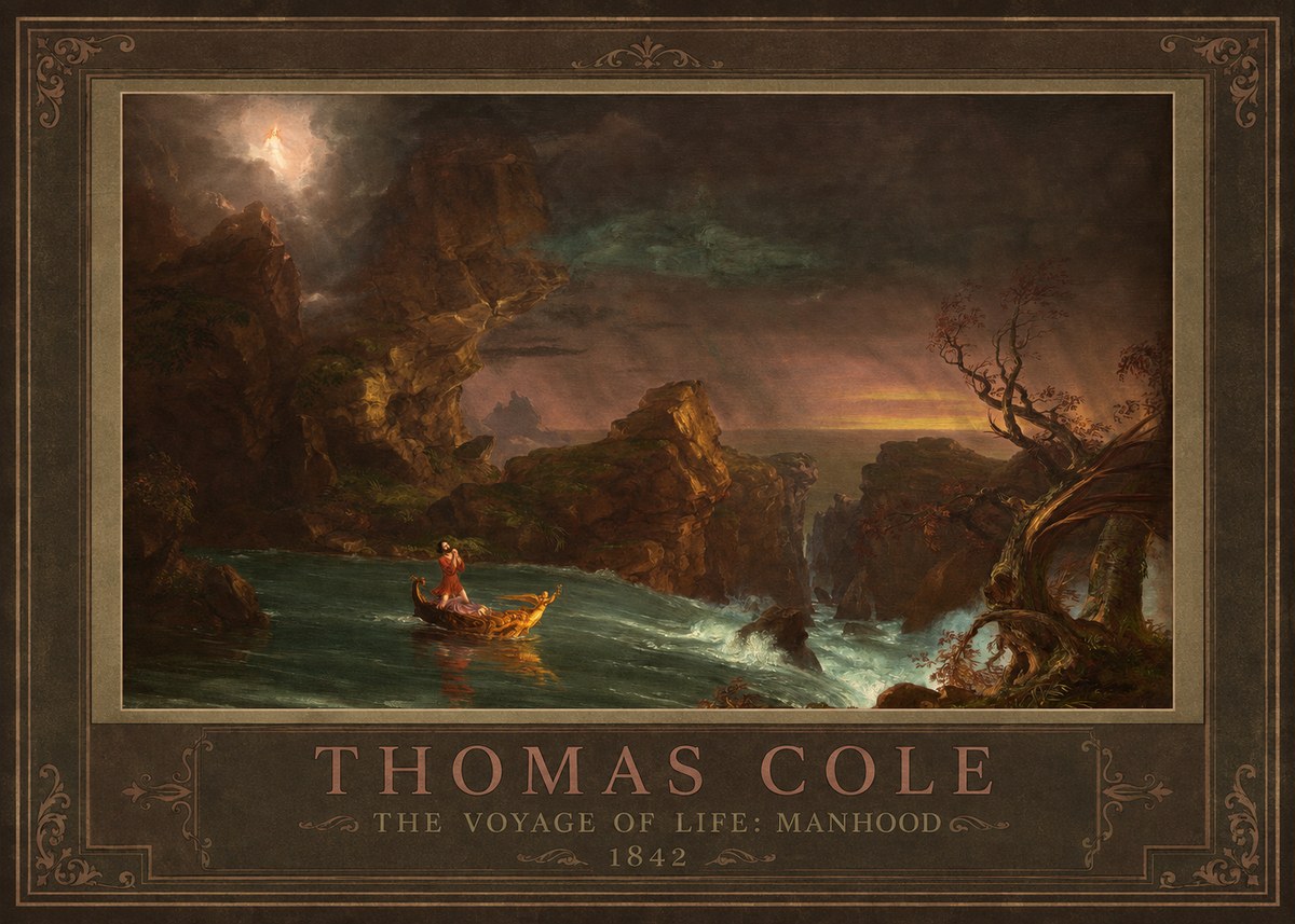 Thomas Cole The Voyage of Life: Manhood I No1 - Plakát