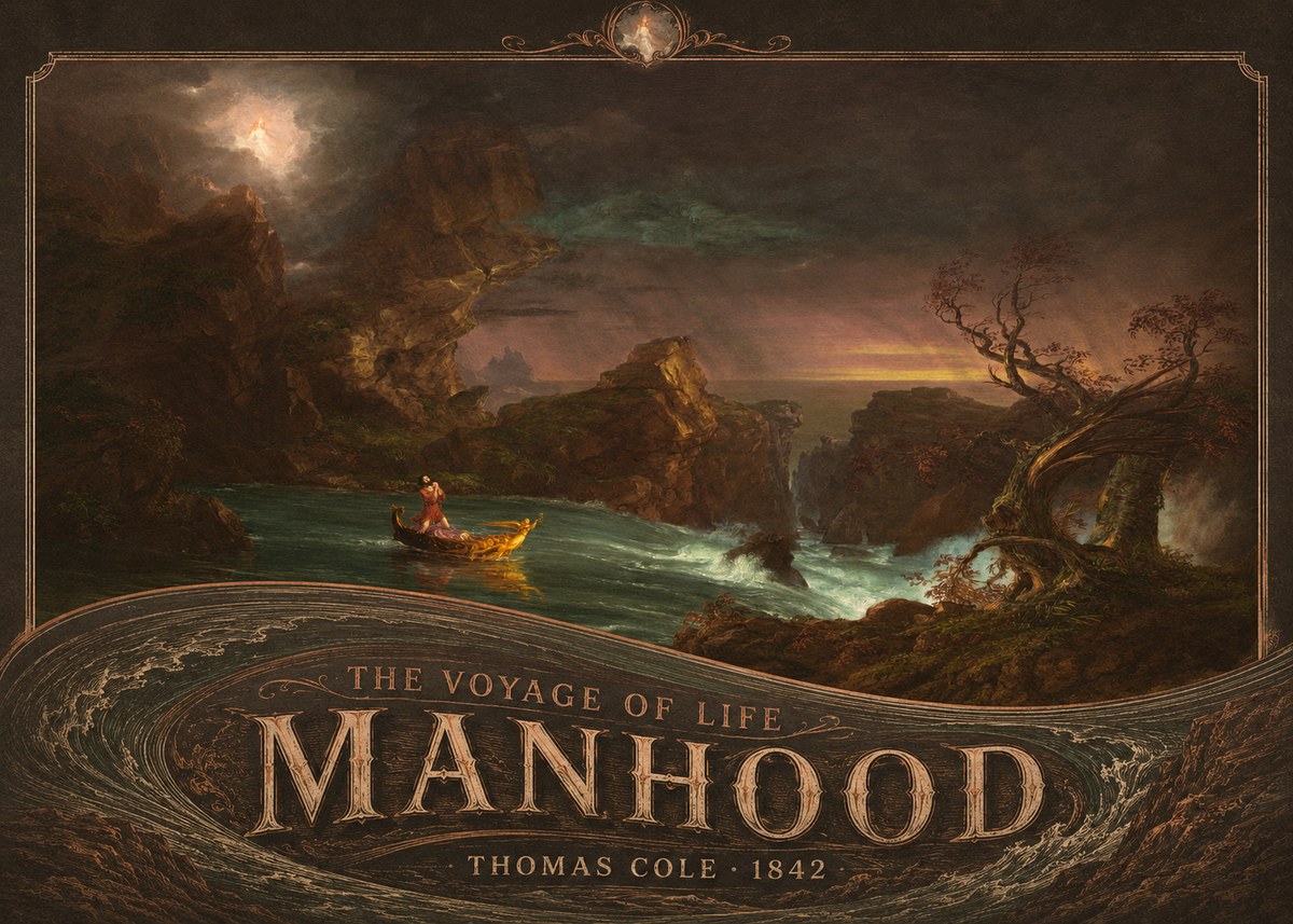 Thomas Cole The Voyage of Life: Manhood I No5 - Plakát
