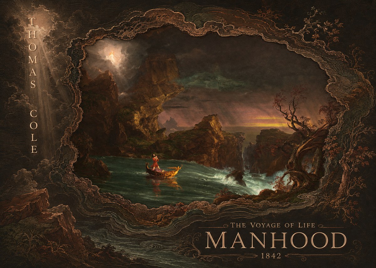 Thomas Cole The Voyage of Life: Manhood I No6 - Plakát