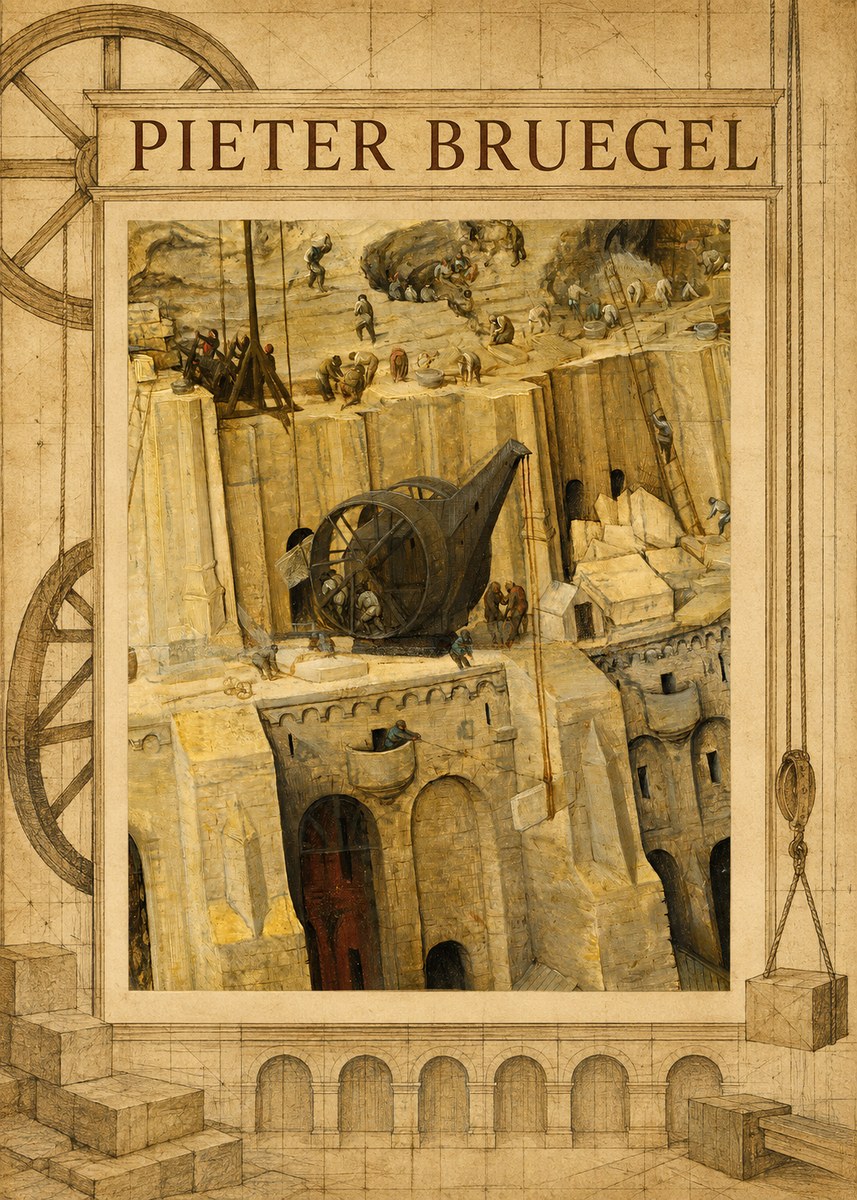 Pieter Bruegel The Tower of Babel VII No3 - Plakát