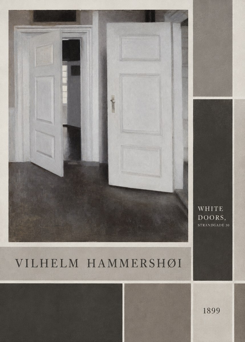 Vilhelm Hammershøi White Doors, Strandgade 30 No4 - Plakát