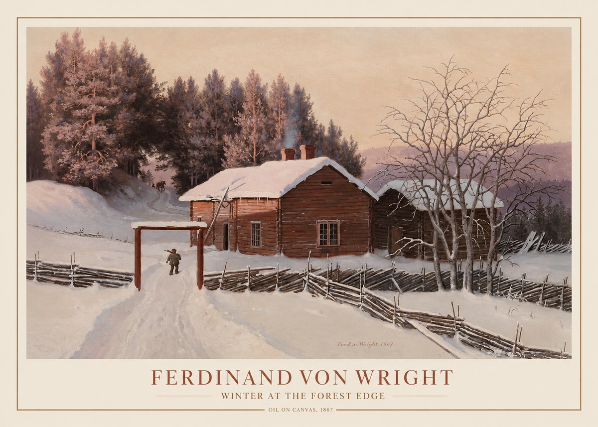 Ferdinand von Wright Winter at the Forest Edge No1 - Plakát