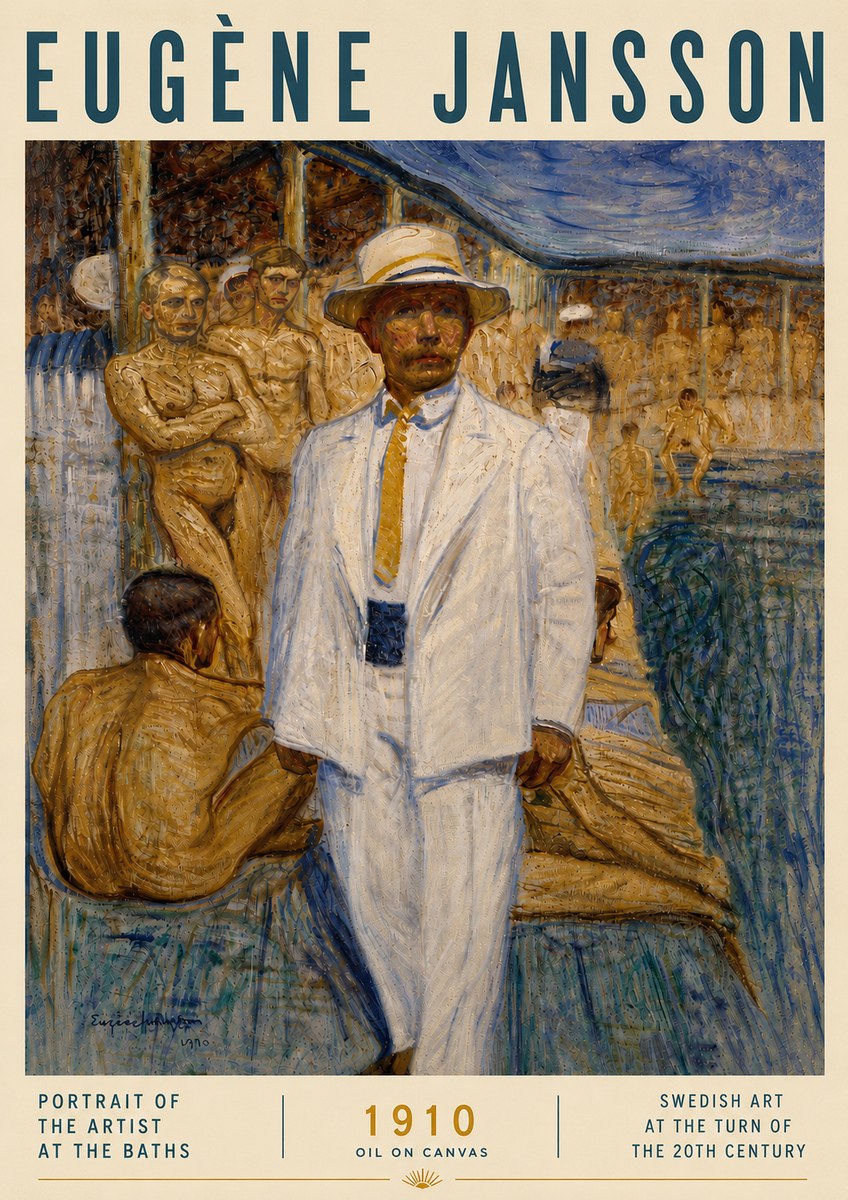 Eugène Jansson Portrait of the Artist at the Baths No6 - Plakát