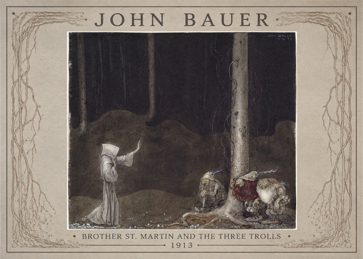 John Bauer Brother St. Martin and the Three Trolls No1 - Plakát