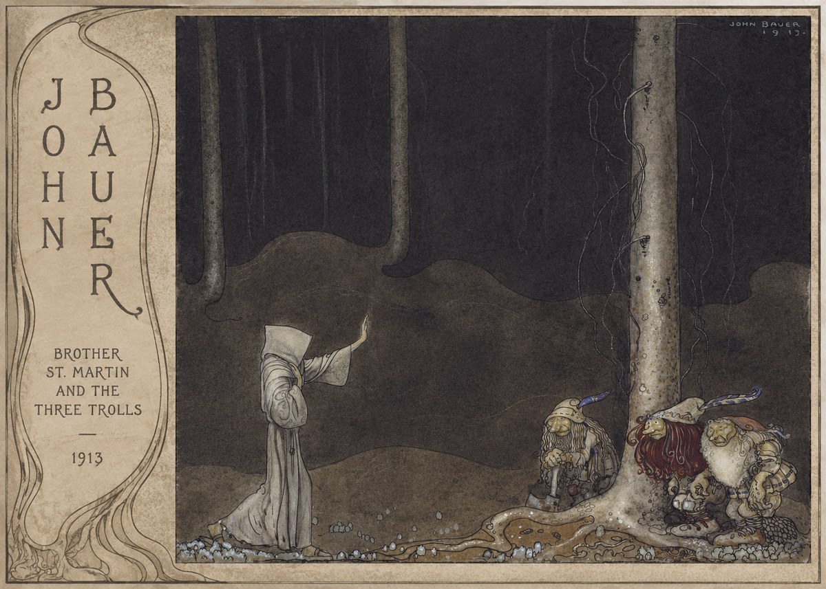 John Bauer Brother St. Martin and the Three Trolls No3 - Plakát