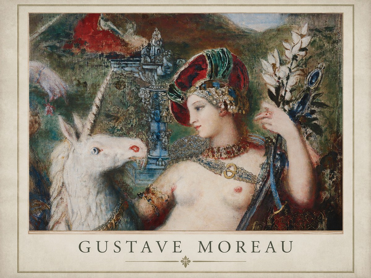 Gustave Moreau The Unicorns I No1 - Plakát