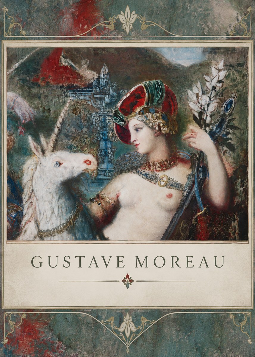 Gustave Moreau The Unicorns I No2 - Plakát