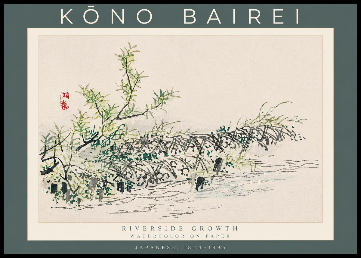 Kōno Bairei Riverside Growth No3 - Plakát