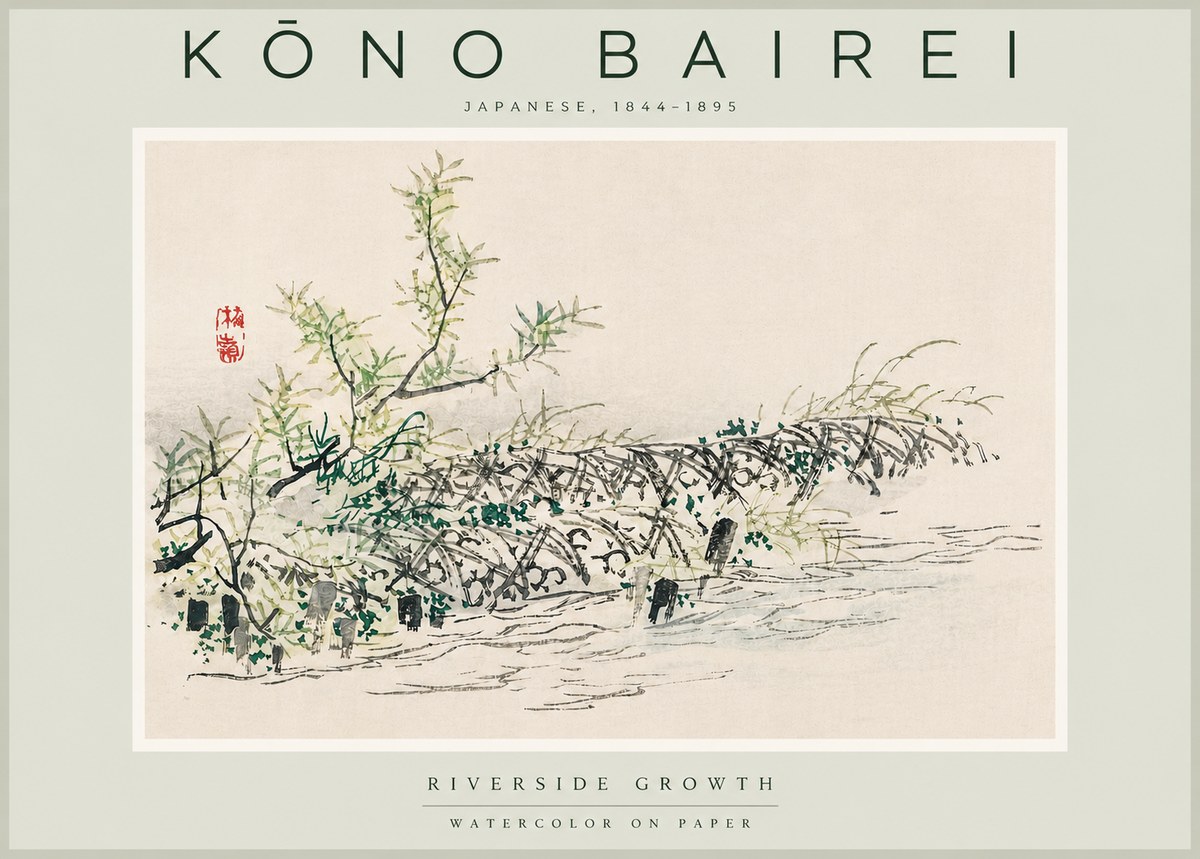 Kōno Bairei Riverside Growth No5 - Plakát