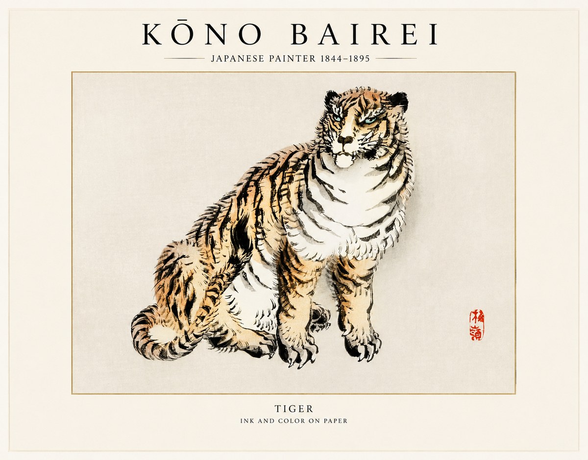 Kōno Bairei Tiger No1 - Plakát