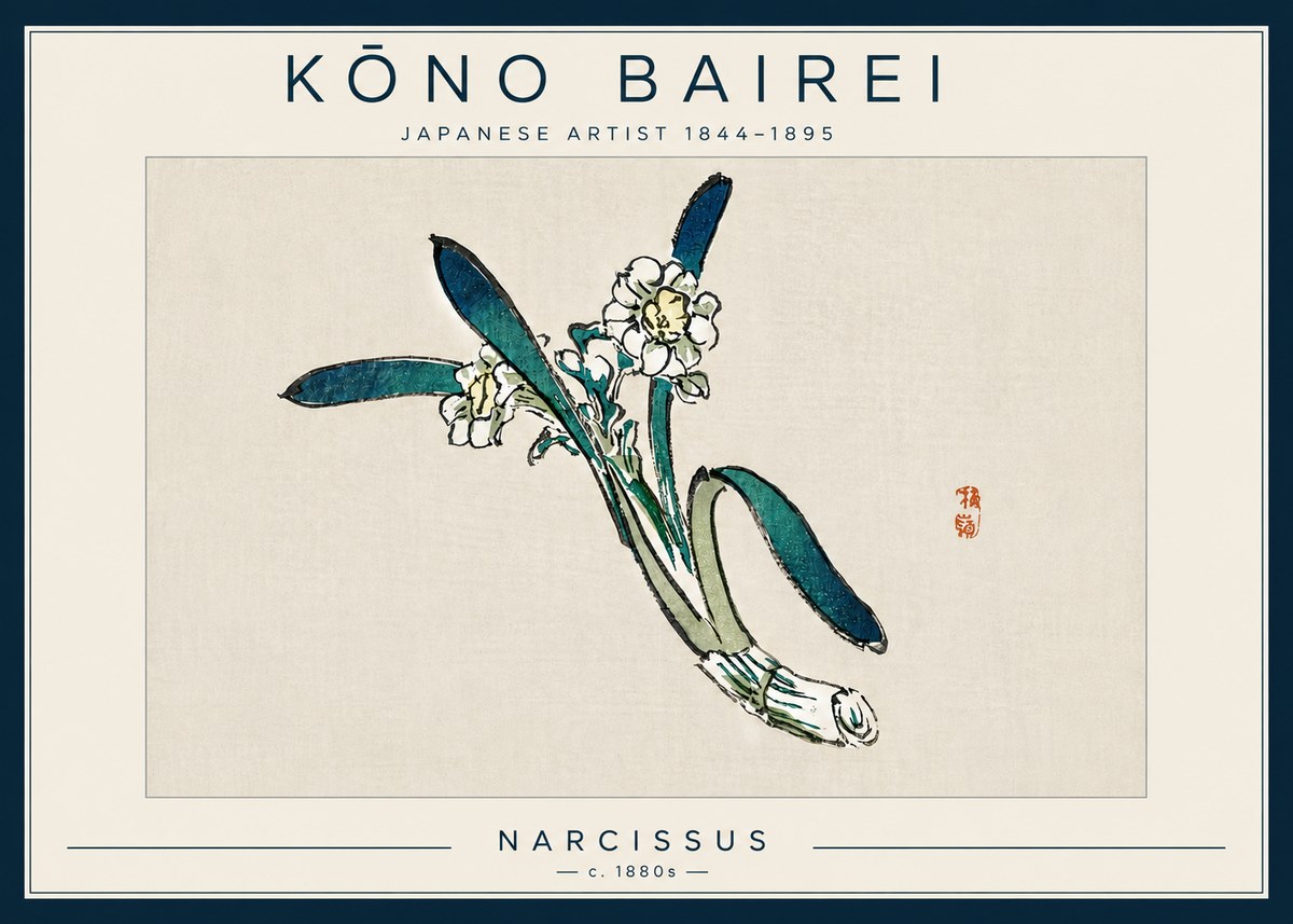 Kōno Bairei Narcissus No5 - Plakát