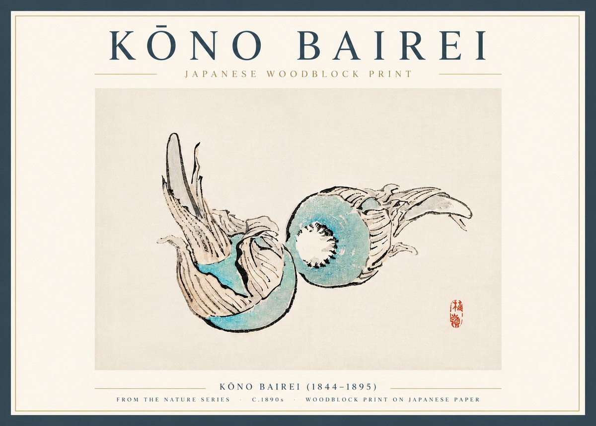 Kōno Bairei Abstract Botanical Forms No4 - Plakát