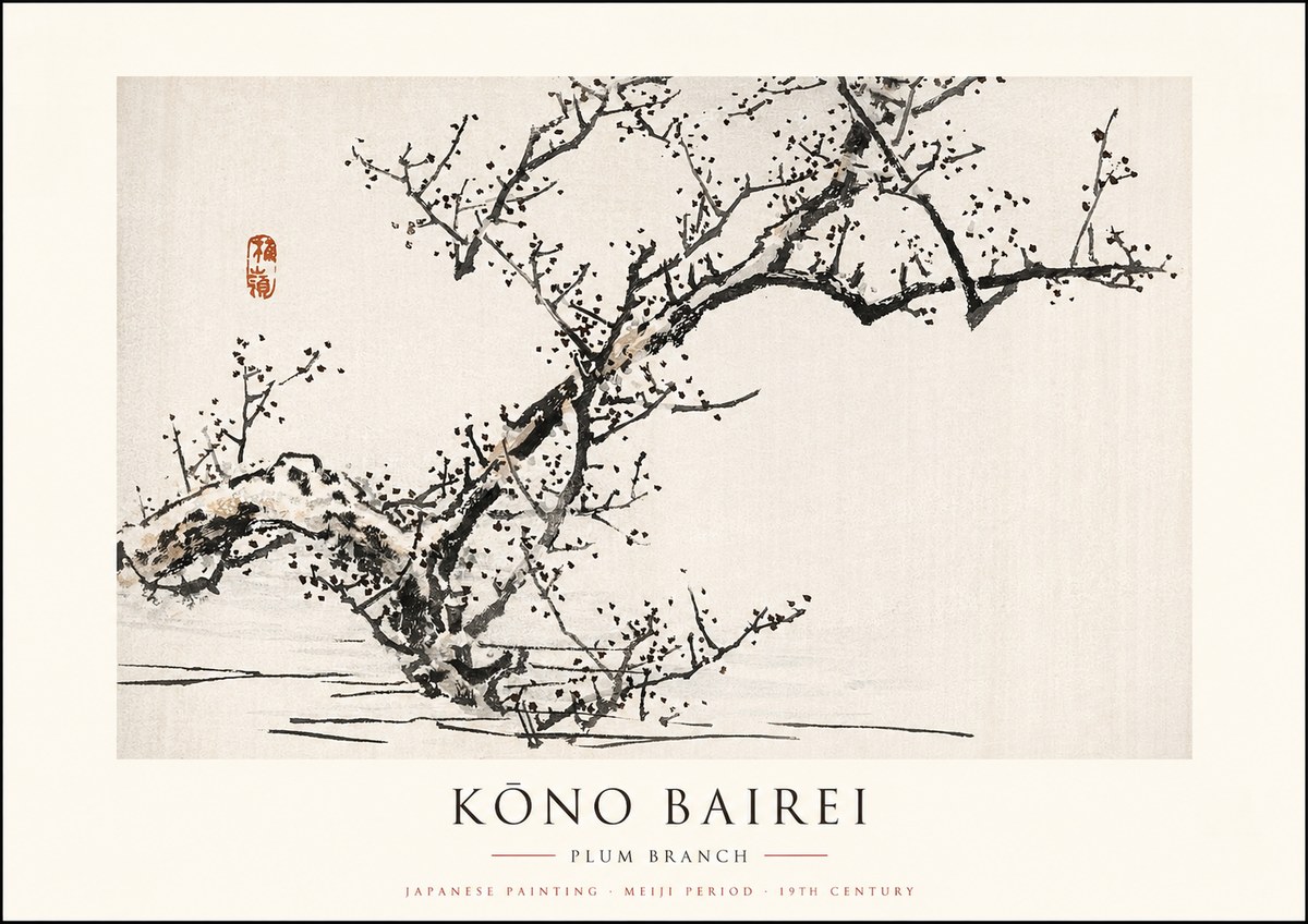 Kōno Bairei Plum Branch No1 - Plakát