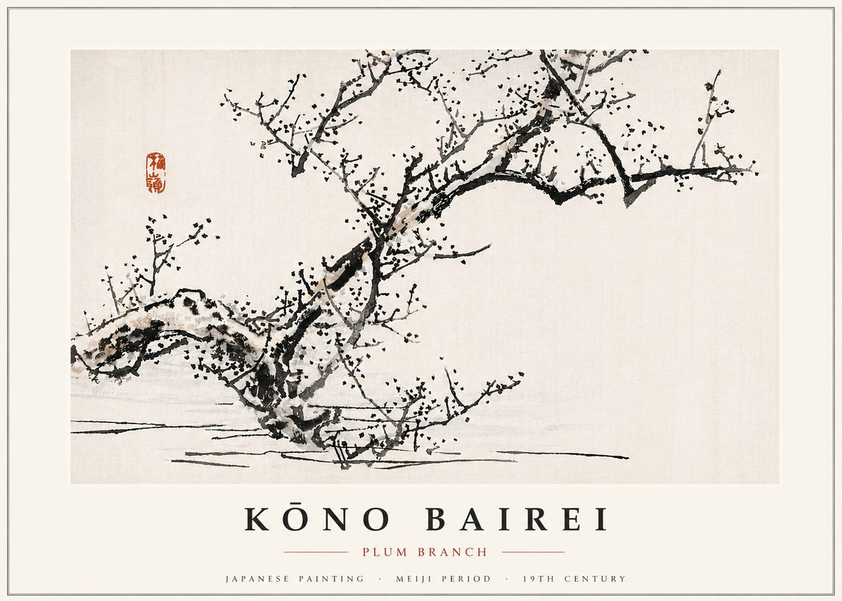 Kōno Bairei Plum Branch No6 - Plakát