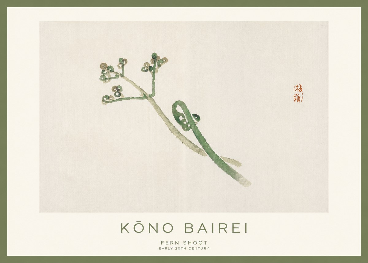Kōno Bairei Fern Shoot No1 - Plakát