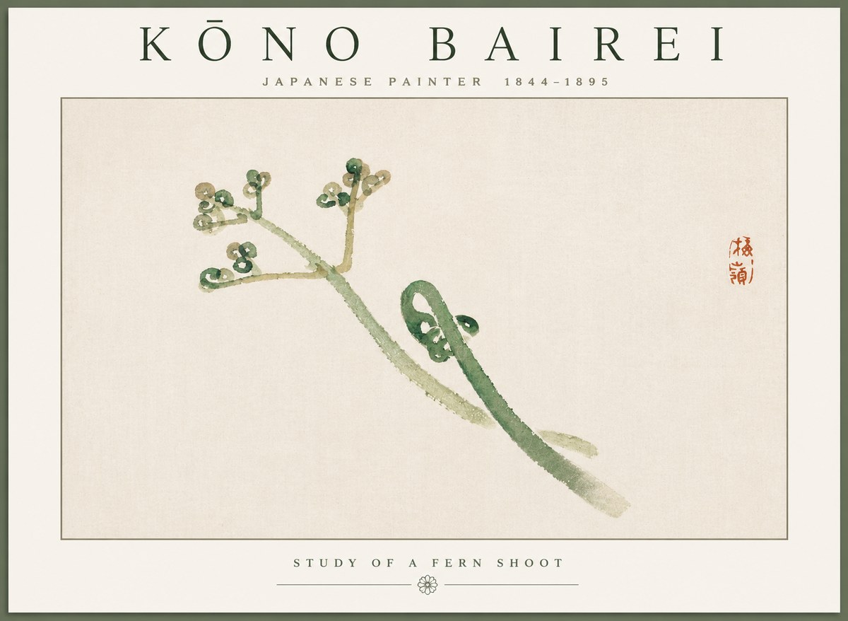Kōno Bairei Fern Shoot No2 - Plakát