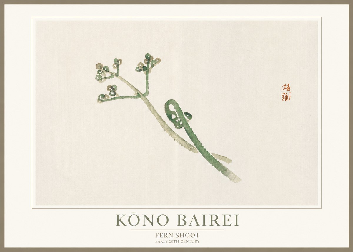 Kōno Bairei Fern Shoot No3 - Plakát