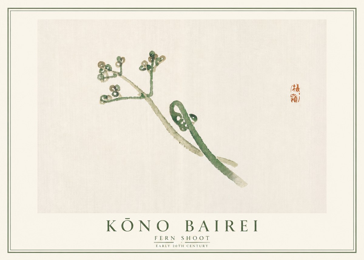 Kōno Bairei Fern Shoot No5 - Plakát