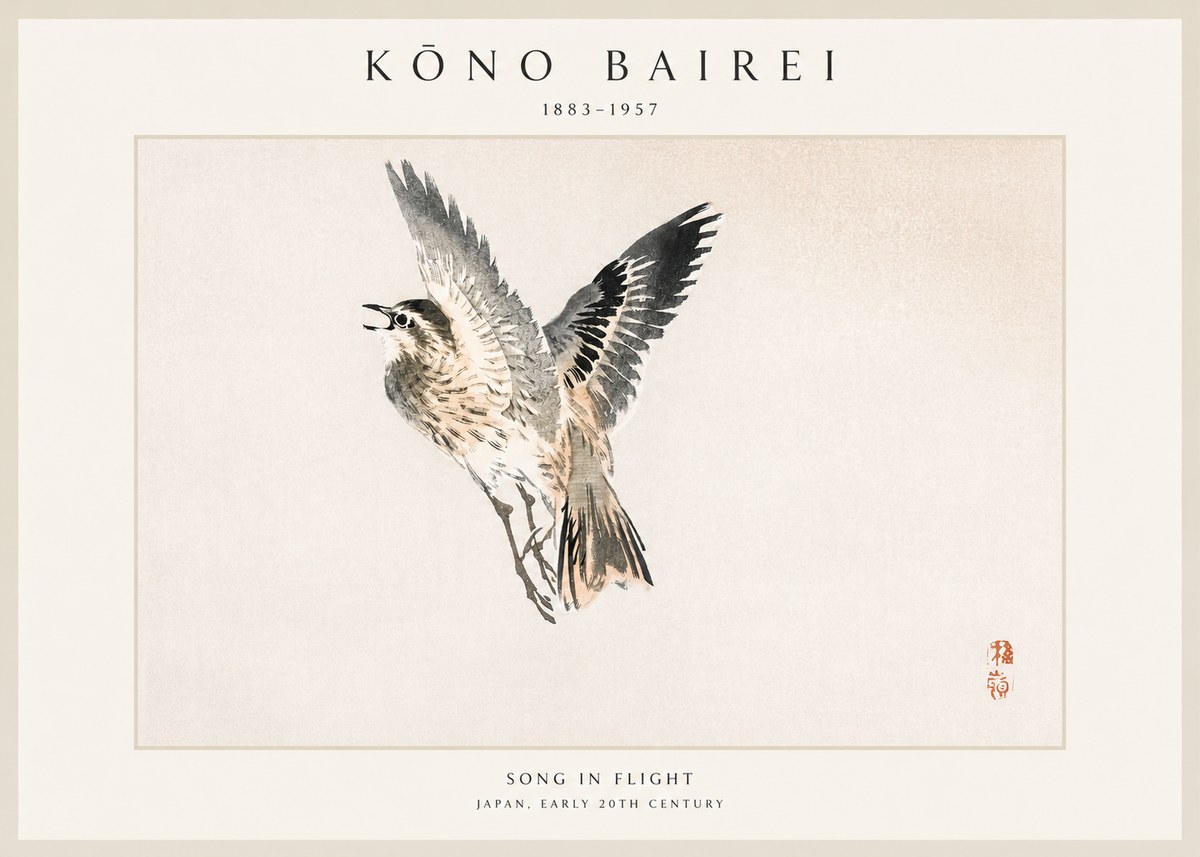 Kōno Bairei Song in Flight No1 - Plakát