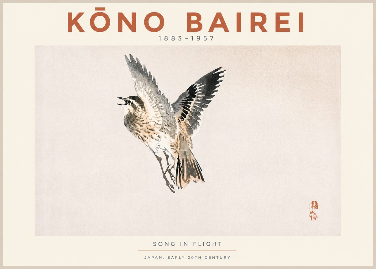 Kōno Bairei Song in Flight No3 - Plakát
