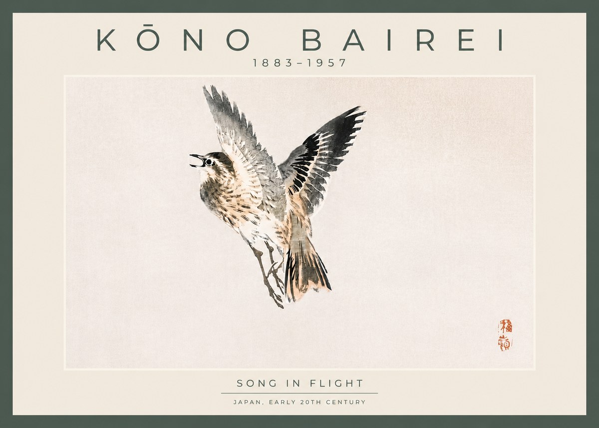 Kōno Bairei Song in Flight No4 - Plakát