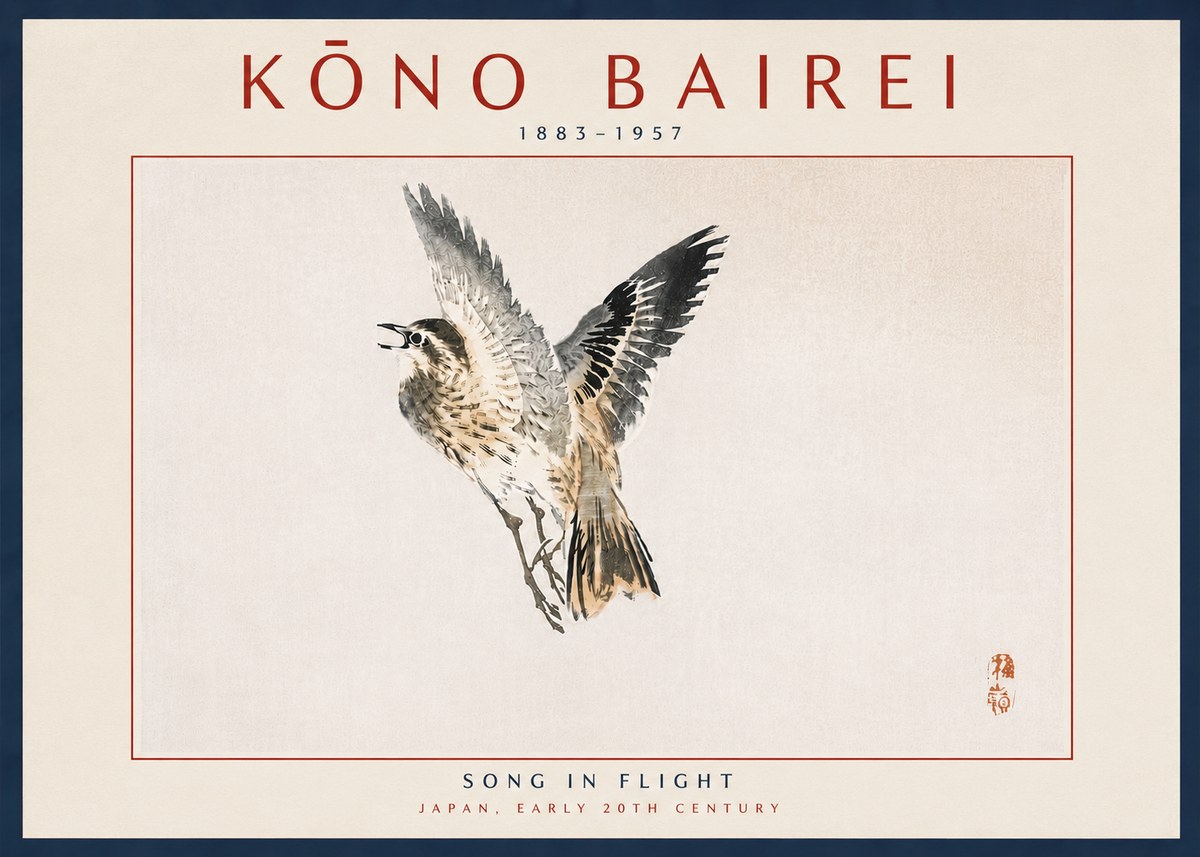 Kōno Bairei Song in Flight No6 - Plakát