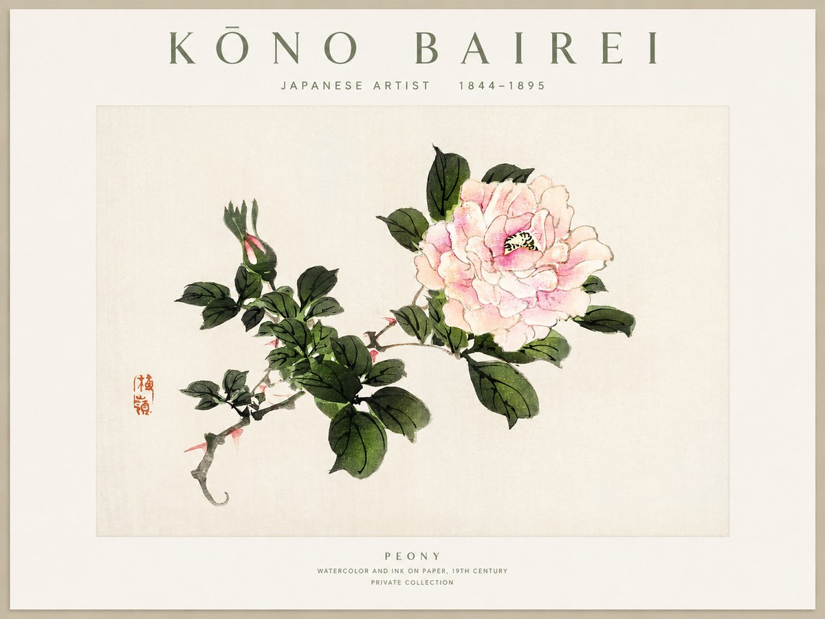 Kōno Bairei Peony I No1 - Plakát