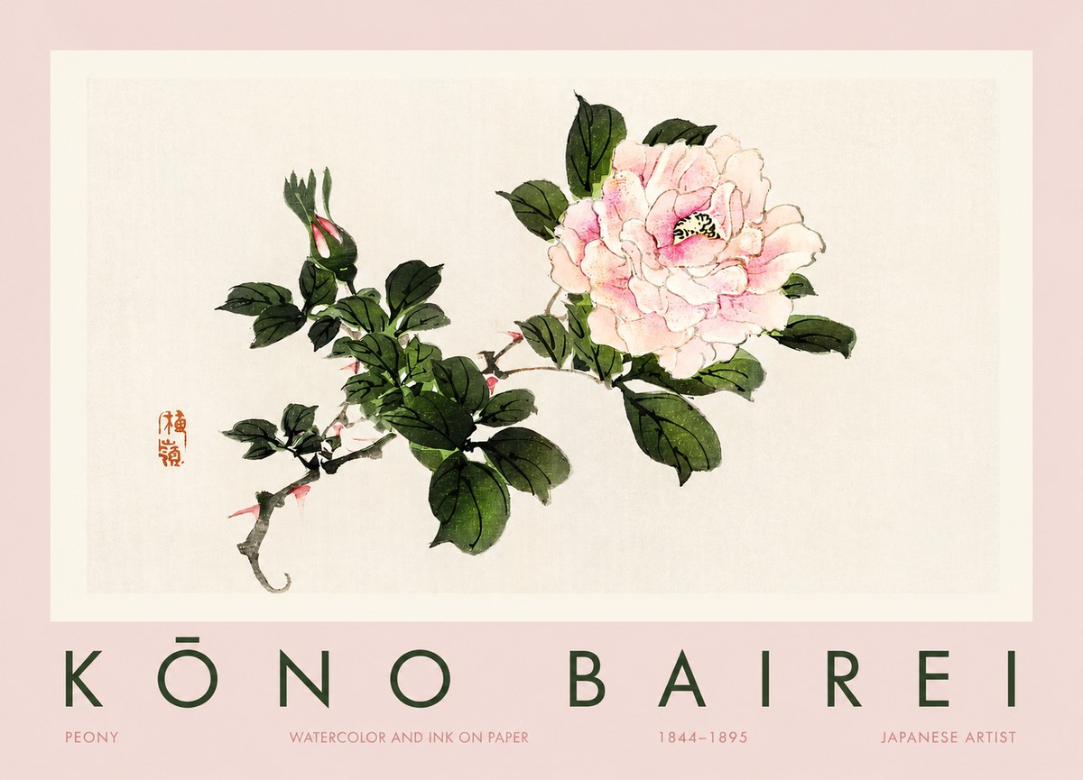Kōno Bairei Peony I No2 - Plakát
