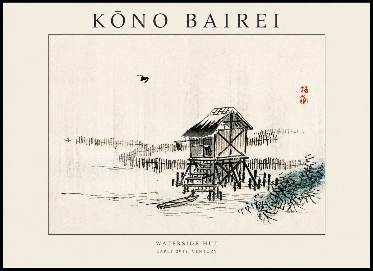 Kōno Bairei Waterside Hut No1 - Plakát