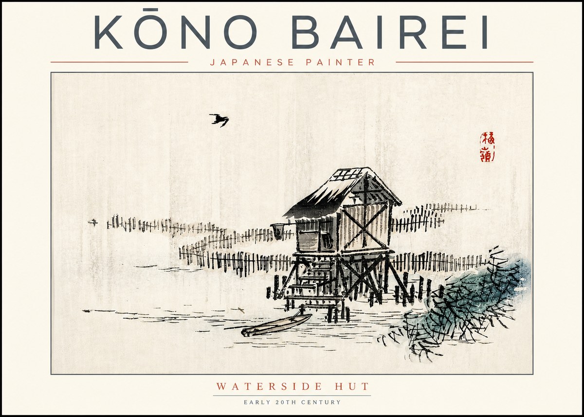Kōno Bairei Waterside Hut No2 - Plakát